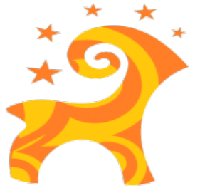 Orange event emblem showing a stylized Argali with a curled horn and stars.