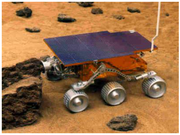 Марсоходът Sojourner на повърхността на Марс.