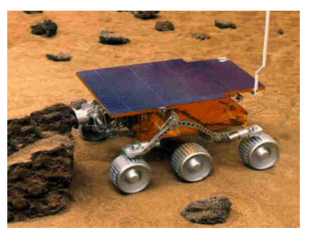 Марсоходът Sojourner на повърхността на Марс.